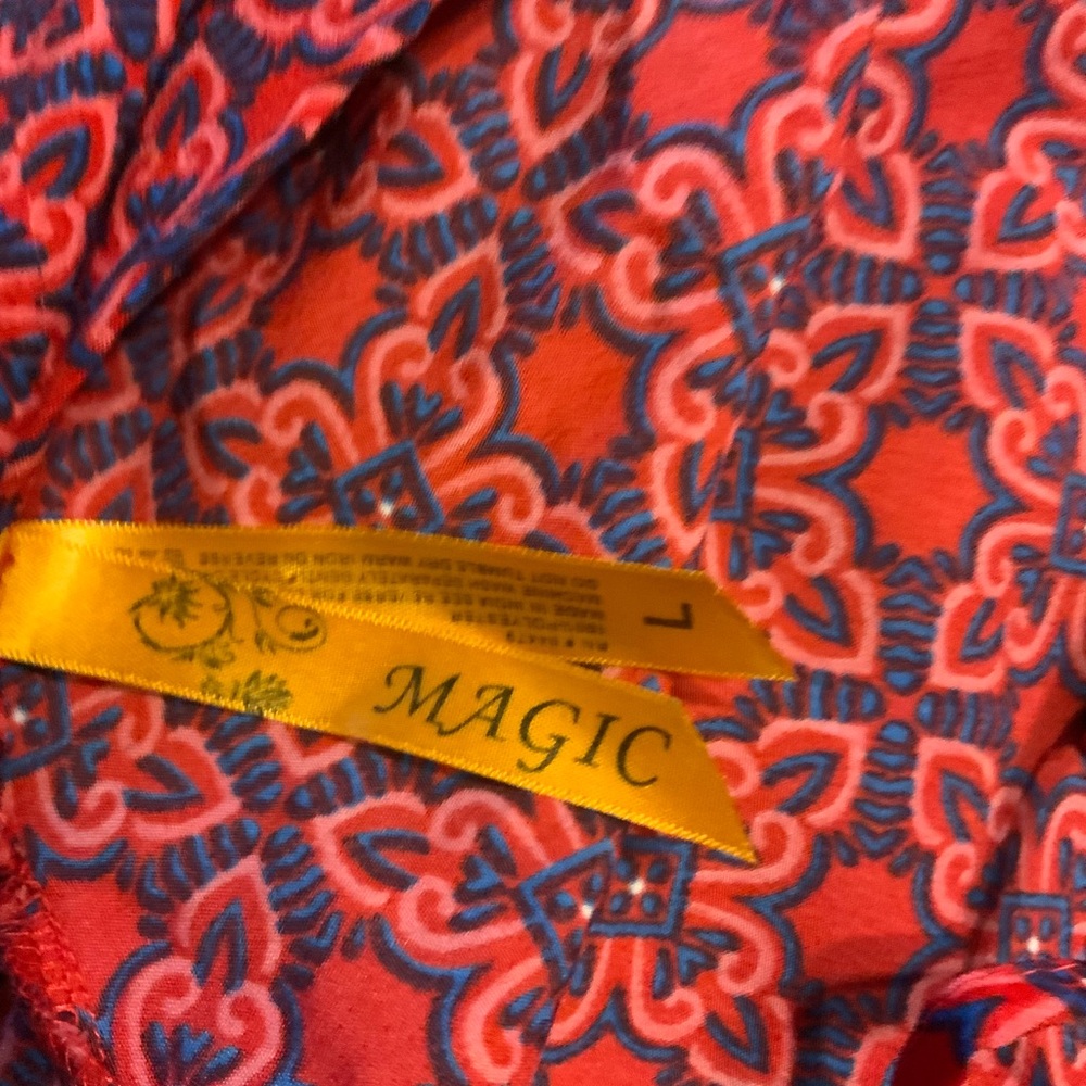 Magic Red and Blue Patterned Textile Sundress - Picture 3 of 3